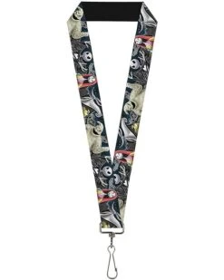 Buckle-Down Unisex-Adult's Lanyard-1.0-Nightmare Before Christmas 4-Character Group, Multicolor, One-Size