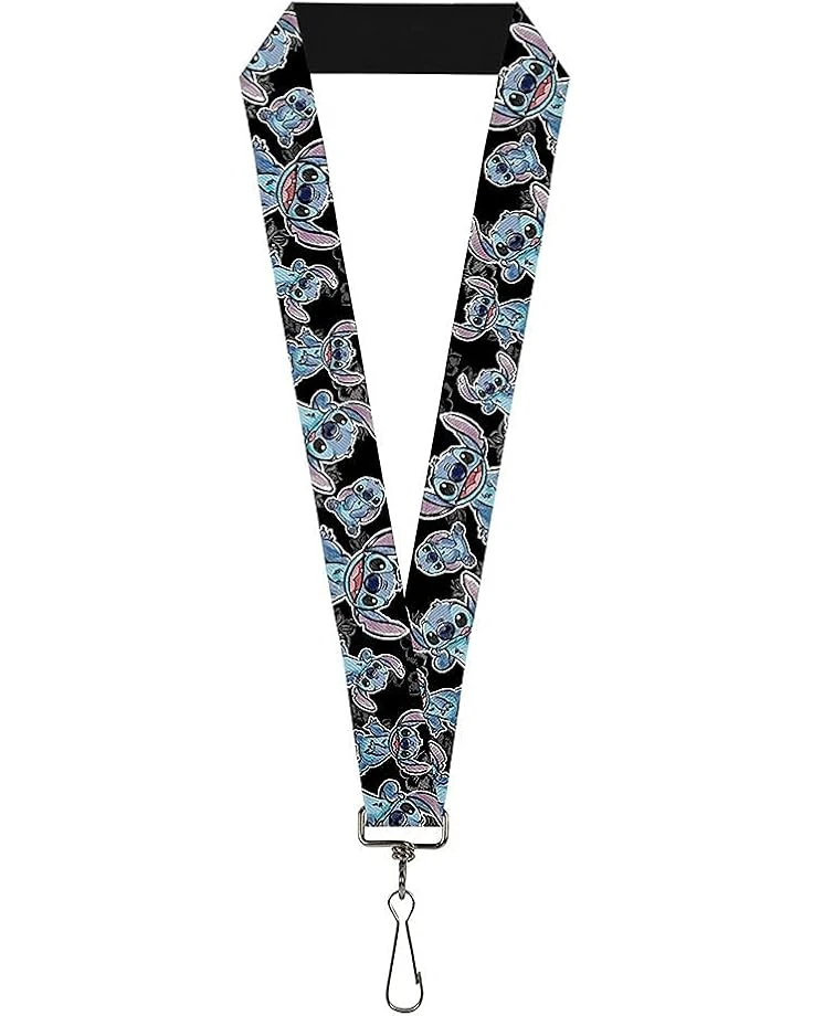 Buckle-Down Unisex Adults Lanyard - 1.0 Stitch Poses/Hibiscus Sketch Black/Gray/Blue Key Chain, Multicolor, One Size US 3 Buckle-Down Unisex Adults Lanyard - 1.0 Stitch Poses/Hibiscus Sketch Black/Gray/Blue Key Chain, Multicolor, One Size US