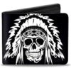 Buckle-Down PU Bifold Wallet - Native American Skull Black/White -Tumi Shop 61aCXbLhJwL. AC SR736920