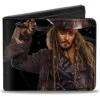 Buckle-Down Men's Jack Sparrow Vivid Sword Pose + Pirates Logo/Skull, Multicolor, Standard Size