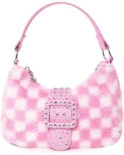 Miss Gwen’s OMG Accessories Checkerboard Faux Fur Mini Hobo