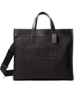 COACH Field Tote 40 In Organic Cotton Canvas With Coach Badge