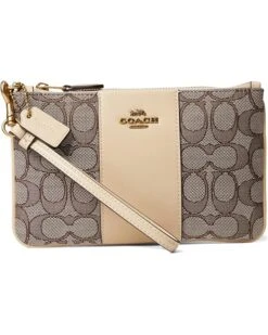 COACH Box Program Signature Jacquard Small Wristlet