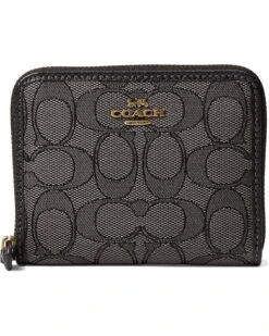 COACH Box Program Signature Jacquard Small Zip Around